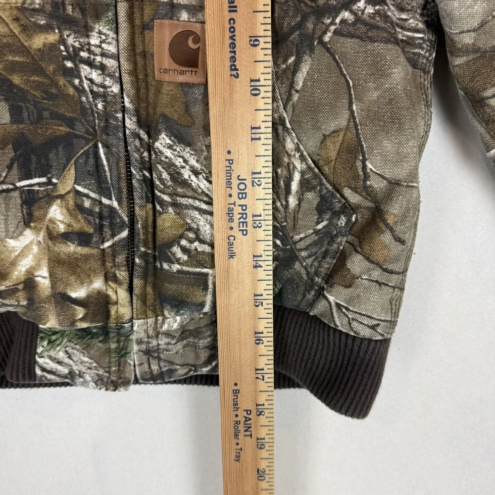 Carhartt Jacket Kids 6 Brown Camo Canvas Hooded Full Zip Insulated Hunting Warm